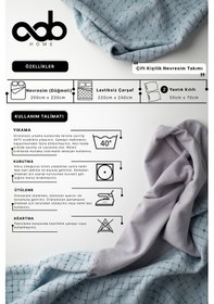 Resim Çift Kişilik Çarşaflı Nevresim Takımı Pamuklu 4 Parça Desenli Siyah 