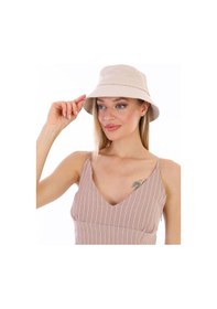 Resim Kadın Balıkçı Bej Kova Bucket Şapka Bej 