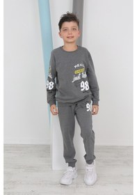 Resim Toontoy Kids Toontoy Erkek Çocuk Just Tnty Baskılı Eşofman Takım Antrasit Melanj 