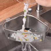 Resim Paslanmaz Çelik Lavabo Süzgeç Sepeti - Sızıntı Geçirmez Metal Çöp Filtresi, Taze Ürünler İçin Tel Depolama, Temizlemesi Kolay, Korozyona Dayanıklı, Dayanıklı, Yerden Tasarruf Sağlayan Mutfak Gider Çözümü 