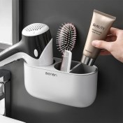 Resim SLD Banyo Aksesuarları Bitirme Fırçası Saç Kurutma Makinesi Duvar Asılı Raf Makyaj Depolama Tırnak Saç Diş Fırçası Saç Kurutma Makinesi Tutucu | Banyo Rafları (Yurt Dışından) 