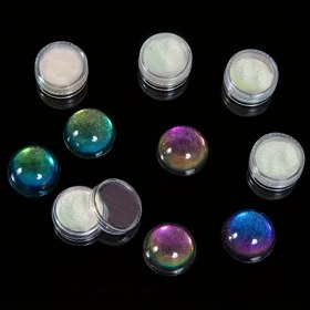 Resim 5 Adet Sihirli Bukalemun Pigment Ayna Parıltı Tozu DIY Epoksi Reçine Boya Takı Yapım Kiti Sanat El Sanatları Parıltı Tozu Malzemeleri 