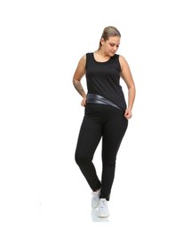 Resim Pastimore Termal Sauna Takım Atlet Tayt Siyah 