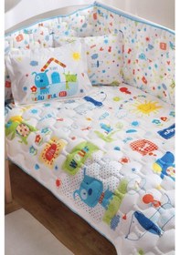 Resim Taç Happy Dogs V1 Mavi Bebek Uyku Seti 