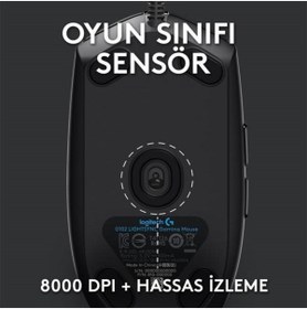 Resim logitech G G102 LIGHTSYNC RGB Aydınlatmalı 8000 DPI Kablolu Oyuncu Mouse, Siyah 910-005823 