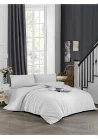 Resim 100x200 Tek Kişilik Nevresim Takımı %100 Pamuklu 62 Tel Beyaz 