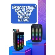 Resim teknodayım Taşınabilir 6.5 inç LED Bluetooth Kareoke Hoparlör RGB Işıklı Radyolu 