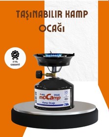 Resim Taşınabilir Metal Gövdeli Kamp Ocağı Seti Siyah 