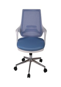 Resim Ofisbazaar Buya Beyaz Fileli Çalışma Koltuğu Ergonomik Şef Ve Toplantı Koltuğu Açık Mavi Mavi 