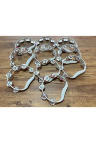 Resim kübraccessory Çıngırak Def, Plastik Metal Zilli Çıngırak Tef Beyaz 10 Adet 