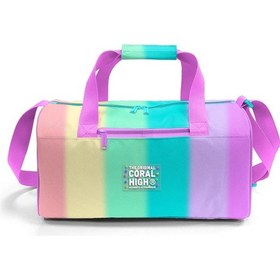 Resim Coral High Renkli Çizgili Desenli Spor Çantası 27530 Sarı - Pembe 
