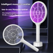 Resim 2'si 1 Arada Sivrisinek Vurucu & Öldürücü Lamba - El Tipi Elektrikli Böcek Zapper LED Işıklı, USB Şarj Edilebilir, Ev ve Ofis için Taşınabilir, Beyaz & Mor Tasarım, Sivrisinek Öldürücü Lamba, Ofis Haşere Kontrolü, Şık Modern Görünüm, Dayanıklı Yapı 