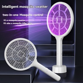 Resim 2'si 1 Arada Sivrisinek Vurucu & Öldürücü Lamba - El Tipi Elektrikli Böcek Zapper LED Işıklı, USB Şarj Edilebilir, Ev ve Ofis için Taşınabilir, Beyaz & Mor Tasarım, Sivrisinek Öldürücü Lamba, Ofis Haşere Kontrolü, Şık Modern Görünüm, Dayanıklı Yapı 