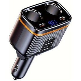Resim Topshop1 Black Car Charger 2 Yuvalı Tip C Pd 45w Hızlı Şarj Usb Akıllı Telefon Şarj Cihazı Voltaj Tespitli 