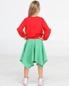 Resim Casabony Snow Cute Kız Çocuk Etek + Sweatshirt Takım-kırmızı Kırmızı 