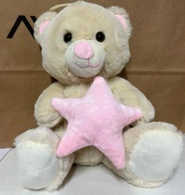 Resim Oyuncak Peluş Sevimli Uyku Arkadaşı Yıldızlı Ayıcık 26 Cm Çok Renkli 