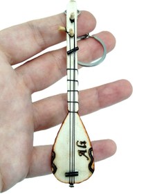 Resim biuti İsim Yazdırılabilir Ahşap Minyatür Bağlama Anahtarlık/Dikiz Ayna Süsü El Yapımı Kişiye Özel Hediye 