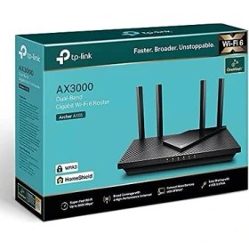 Resim AX55, AX3000 Mbps Dual Band Wi-Fi 6 Router, Fiber Destekli, 4× Gigabit Lan Ports, Wpa3, 1× USB 3.0 Port, Oyun Için Ideal Xbox/ps4/8k Steam 