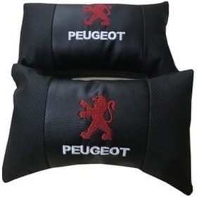 Resim Macha Peugeot Deri Nakışlı Oto Başlık Boyun Yastığı Iki Adet 