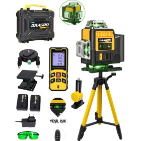 Resim PremiumPort Yeşil Lazer Metre, 360° Mıknatıslı, Çantalı, Otomatik Hizalama Terazi 