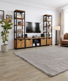Resim KIYMIK HOME Lotus Tv Ünitesi Size Özel Üretim - Gerçek Ağaç - Köknar 