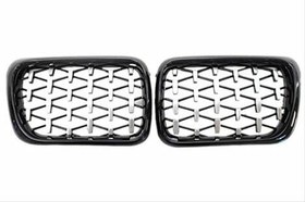 Resim Bmw 3 Serisi 1997-1999 E36 Diamond Panjur (Böbrek) Piano Black Çerçeve 