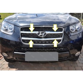 Resim Ebal Otomotiv Hyundai SANTA FE Krom Ön Panjur 2 prç. 2006-2010 ARASI P. Çelik 