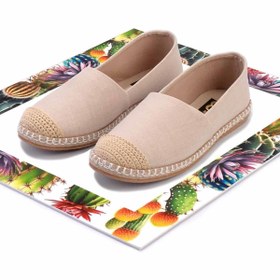 Resim Bambi Bej Keten Kadın Espadril K01125010018 