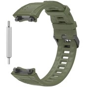 Resim Sunshine022 Amazfit T-rex 3 Yeşil Silikon Kayış Dayanıklı Tokalı Spor Kol Saati Aksesuarı 
