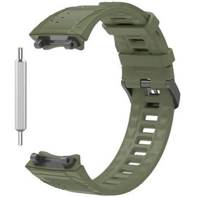 Resim Sunshine022 Amazfit T-rex 3 Yeşil Silikon Kayış Dayanıklı Tokalı Spor Kol Saati Aksesuarı 