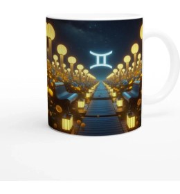 Resim Ikizler Burcu Baskılı Kahve Kupası - Ay Işığında Zodyak Bahçesi Vs4 