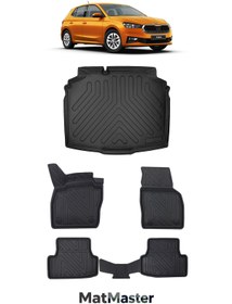 Resim MatMaster Skoda Fabia 2022 Model 5D Premium Ekstra Havuzlu Paspas Ve Bagaj Havuzu Set 