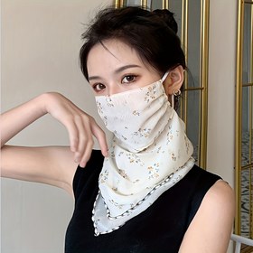 Resim 2 adet Kadın Yaz Boho Tarzı Tam Yüz Maskeleri - Nefes Alabilir, Rüzgar Geçirmez, Toz Geçirmez, Nem Çekmez, Güneş Koruyucu Eşekler, Nakış Tasarımı ve Rahat Kulak Düğümleri ile Açık Hava Sürüşü, Bisiklet ve Aktiviteler için Yüz Kapatma 