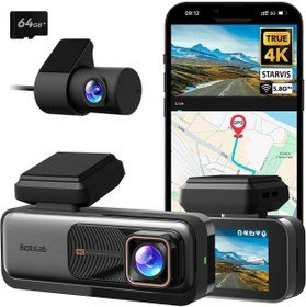 Resim Botslab 4K Dash Cam Ön Arka Kamera, GPS Wi-Fi, 64GB SD Kart, ADAS, Gece Görüşü, 170° Geniş Açı 
