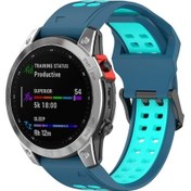 Resim Garmin Descent G1 / Coros Vertix 22mm Hızlı Bırakma Çift Sıralı Silikon Saat Kordonu 