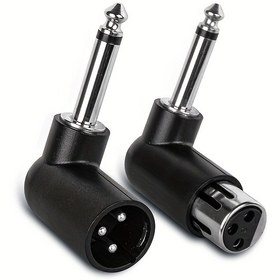 Resim EXLR Erkek'den 6.35mm (1/4") Dişi Adaptör - Mikrofonlar, Hoparlörler ve Ses Arayüzleri için 3-Pinli Dengelemeli Ses Bağlantısı - Dayanıklı Siyah Profesyonel Ses Adaptörü 