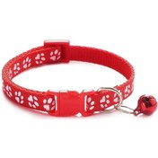 Resim Soulader Sevimli Pati İzi Desenli Ayarlanabilir Kedi Tasması Yavru Köpek Boyunluğı Çan Ve Kravat Aksesuarı 