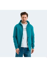 Resim Slazenger VONDA Erkek Fermuarlı Kapüşonlu Cepli Petrol Sweatshirt 