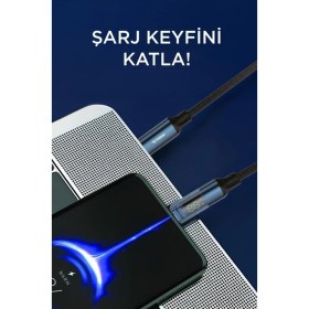 Resim Torima Şarj Kablosu Type-C to Type-C 60W Data Kablo U22 Siyah 