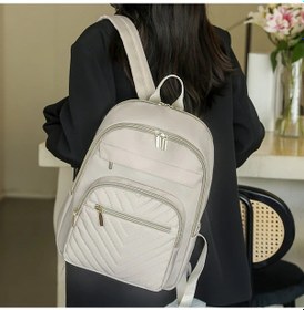 Resim Sunshine022 Bej 15.6 Inç Kadın Laptop Sırt Çantası Büyük Kapasiteli Hafif Çok Bölmeli Diğer 