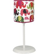 Resim ŞENAY AYDINLATMA Çocuk Odası Silindir Kumaş Abajur-kırmızı Fil 