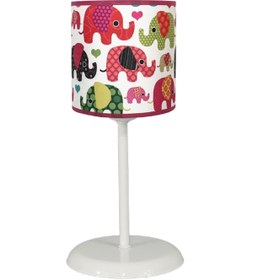 Resim ŞENAY AYDINLATMA Çocuk Odası Silindir Kumaş Abajur-kırmızı Fil 