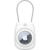 Resim Store Airtag Için Darbeye Karşı Dayanıklı ve Kaybolmaya Karşı Güvenli Metal Halat ile Asılabilir Kılıf (Beyaz) 