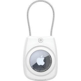 Resim Store Airtag Için Darbeye Karşı Dayanıklı ve Kaybolmaya Karşı Güvenli Metal Halat ile Asılabilir Kılıf (Beyaz) 