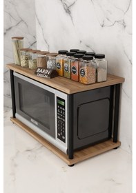 Resim Çevir Kur Mutfak Tezgah Üstü Mikrodalga Rafı Çok Amaçlı Organizer Stand Baharatlık Raf Sistemleri Atlantik Çam 