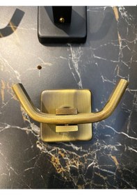 Resim İsaoğlu Yapı Antik Gold Bornozluk Eskitme Askılık Pirinç Premium Paslanmaz Banyo Askılık Gold 