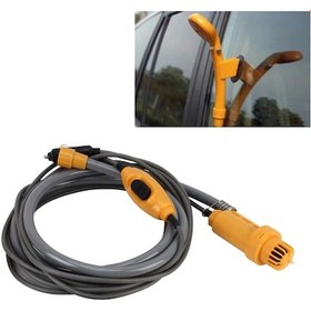 Resim Sones Dc 12v Duş Alma Yıkama Araba Yıkama Bulaşık Suyu Gücü Ayarlanabilir Otomobil Duş Seti 2m Plastik Hortumlu 