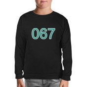 Resim Llord T-Shirt Llordd T-Shirt Squid Game-Number 067 Siyah Çocuk SweaT-Shirt 