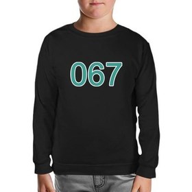 Resim Llord T-Shirt Llordd T-Shirt Squid Game-Number 067 Siyah Çocuk SweaT-Shirt 