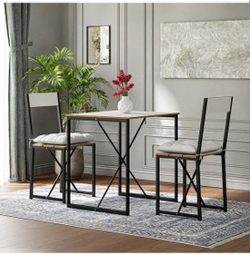 Resim Mutfak Masası Minderli 2 Kişilik Balkon Masa Takımı Beyaz 1493 